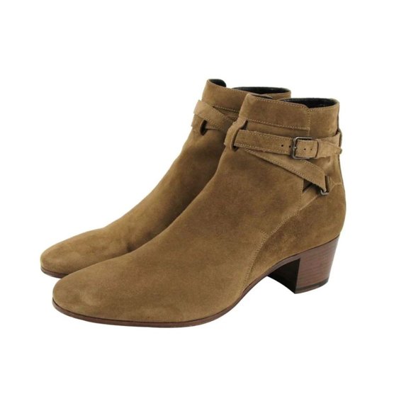 Saint Laurent “Blake Jodhpur” brown/tan Suede leather Booties EU 7 (Fits US 6.5) - Picture 4 of 5